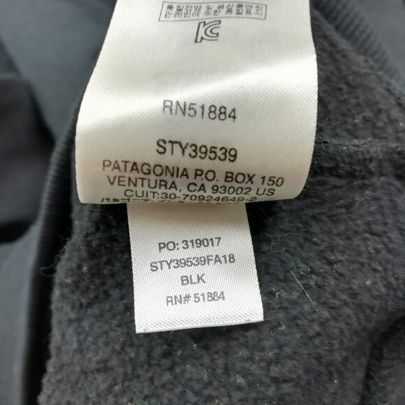 Patagonia Hoodie Uprisal Hoody Sweatshirt P-6 Logo Black Mens Large - Picture 8 of 11